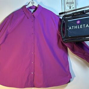 ATHLETA PURPLE Button-Down/Long Sleeve 1X